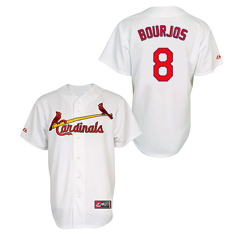Peter Bourjos #8 MLB Jersey-St Louis Cardinals Men's Authentic Home Jersey by Majestic Athletic Baseball Jersey